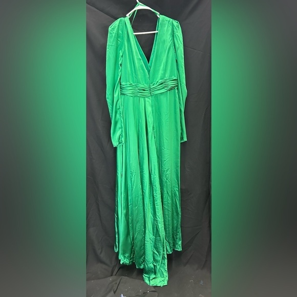 MAC DUGGAL 12404 NWT Faux Wrap Long Sleeve A Line Gown - Picture 5 of 6
